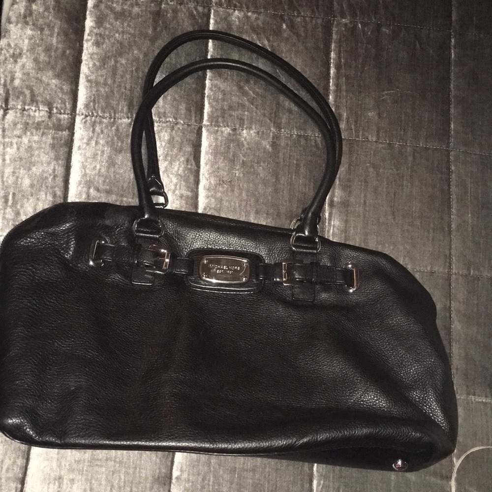 EUC, Black pebbled leather travel tote